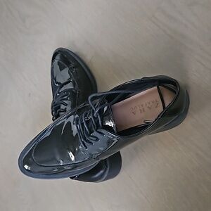 Zara Black Lace up Flats